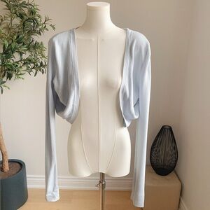 Light Blue Knit Open Back Cropped Cardigan XS